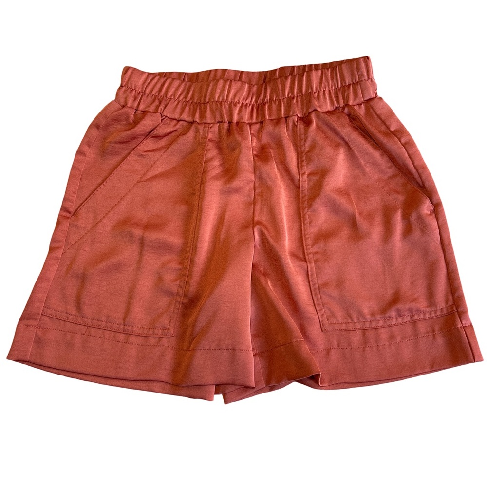 a new day High Waist Coral Satin Shorts XS